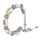 Etnico Navratri Ethnic Silver Oxidised Afghani Boho Cowrie Shell Adjustable Cuff Kada Bracelet For Women