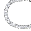 Etnico Stylish Silver Plated Cubic Zirconia American Diamond Adjustable Bracelet For Women