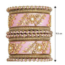 Etnico Gold Plated Traditional Silk Thread Elegant Bangles Chuda Bangle Set for Bridal/Women