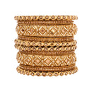 Etnico Gold Plated Traditional Silk Thread Embellishments Bangles Chuda Bangle Set for Bridal/Women