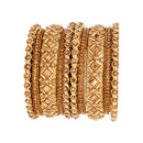 Etnico Gold Plated Traditional Silk Thread Embellishments Bangles Chuda Bangle Set for Bridal/Women