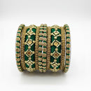 Etnico Gold Plated Traditional Silk Thread Embellishments Bangles Chuda Bangle Set for Bridal/Women ADB558G