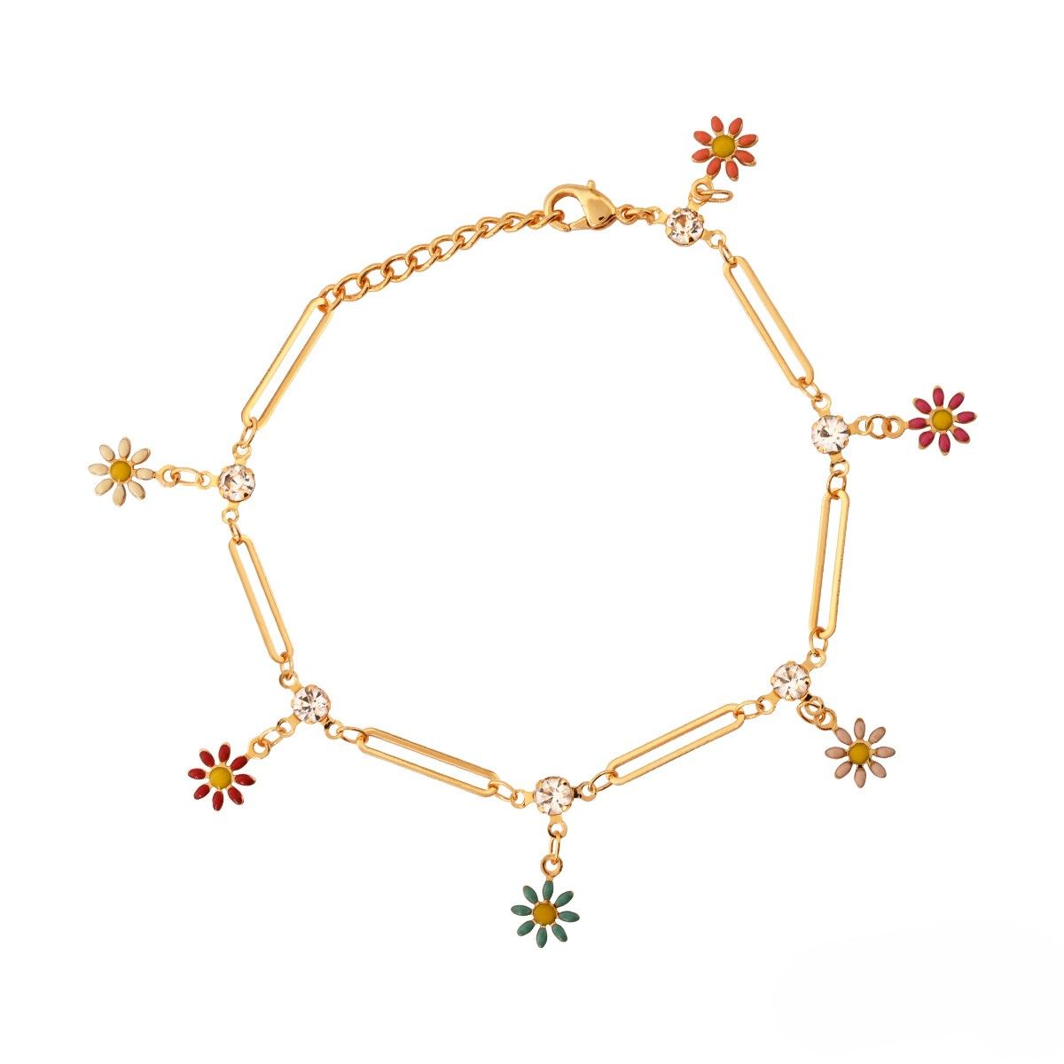 Etnico Gold Plated Design Bracelet with Pearls for Women (Traditional)