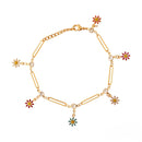 Etnico Gold Plated Design Bracelet with Pearls for Women (Traditional)