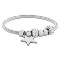Etnico Adjustable Star Charm Design Bracelet in Silver Tone for Women