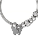 Etnico Fashion Latest Stylish Silver Plated Adjustable Charm Bracelet with Stone Beads for Women