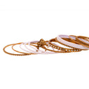 Etnico Gold Plated Traditional Handcrafted Latkan Detailing Bridal Bangle Chuda Set for Women