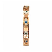 Etnico Rose Gold Plated Fashion Stylish Evil Eye Kada Bracelet for Women