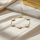 Etnico Gold Plated Fashion Stylish Clover Bracelet for Women