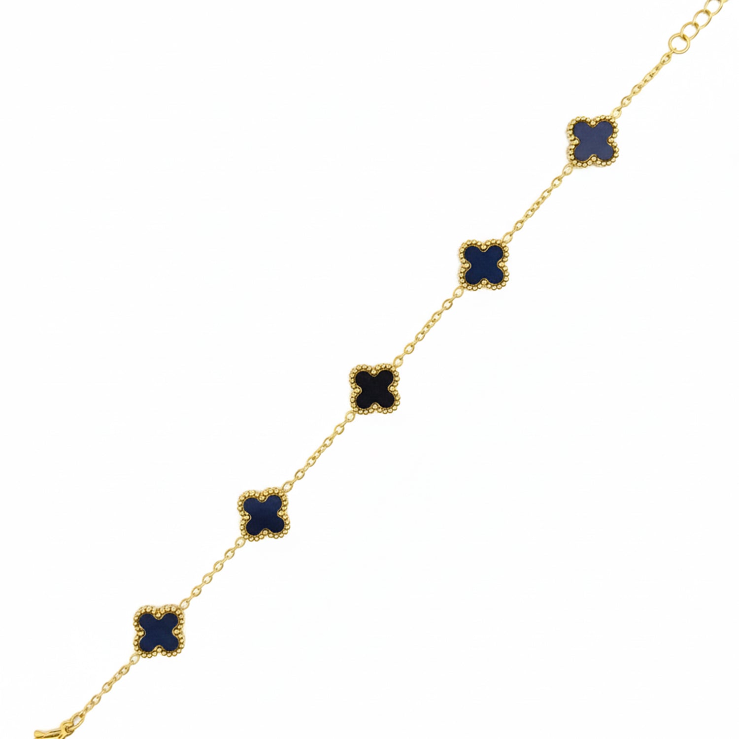 Etnico Anti Tarnish Clover Charm Bracelet for Women | Fancy Bracelet | Jewellery Gifts | Hand Band | Latest Fashion Accessories for Girls | Minimal Jewelry Design | Ideal for Gifting | Gift for Diwali, Christmas, Marriage, Birthday (Black)