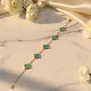 Etnico Anti Tarnish Clover Charm Bracelet for Women | Fancy Bracelet | Jewellery Gifts | Hand Band | Latest Fashion Accessories for Girls | Minimal Jewelry Design | Ideal for Gifting | Gift for Diwali, Christmas, Marriage, Birthday