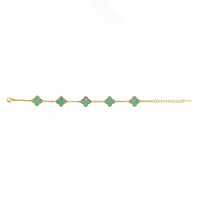 Etnico Anti Tarnish Clover Charm Bracelet for Women | Fancy Bracelet | Jewellery Gifts | Hand Band | Latest Fashion Accessories for Girls | Minimal Jewelry Design | Ideal for Gifting | Gift for Diwali, Christmas, Marriage, Birthday