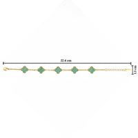 Etnico Anti Tarnish Clover Charm Bracelet for Women | Fancy Bracelet | Jewellery Gifts | Hand Band | Latest Fashion Accessories for Girls | Minimal Jewelry Design | Ideal for Gifting | Gift for Diwali, Christmas, Marriage, Birthday