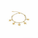 Etnico Gold Plated Fashion Stylish Starfish Charm Bracelet for Women