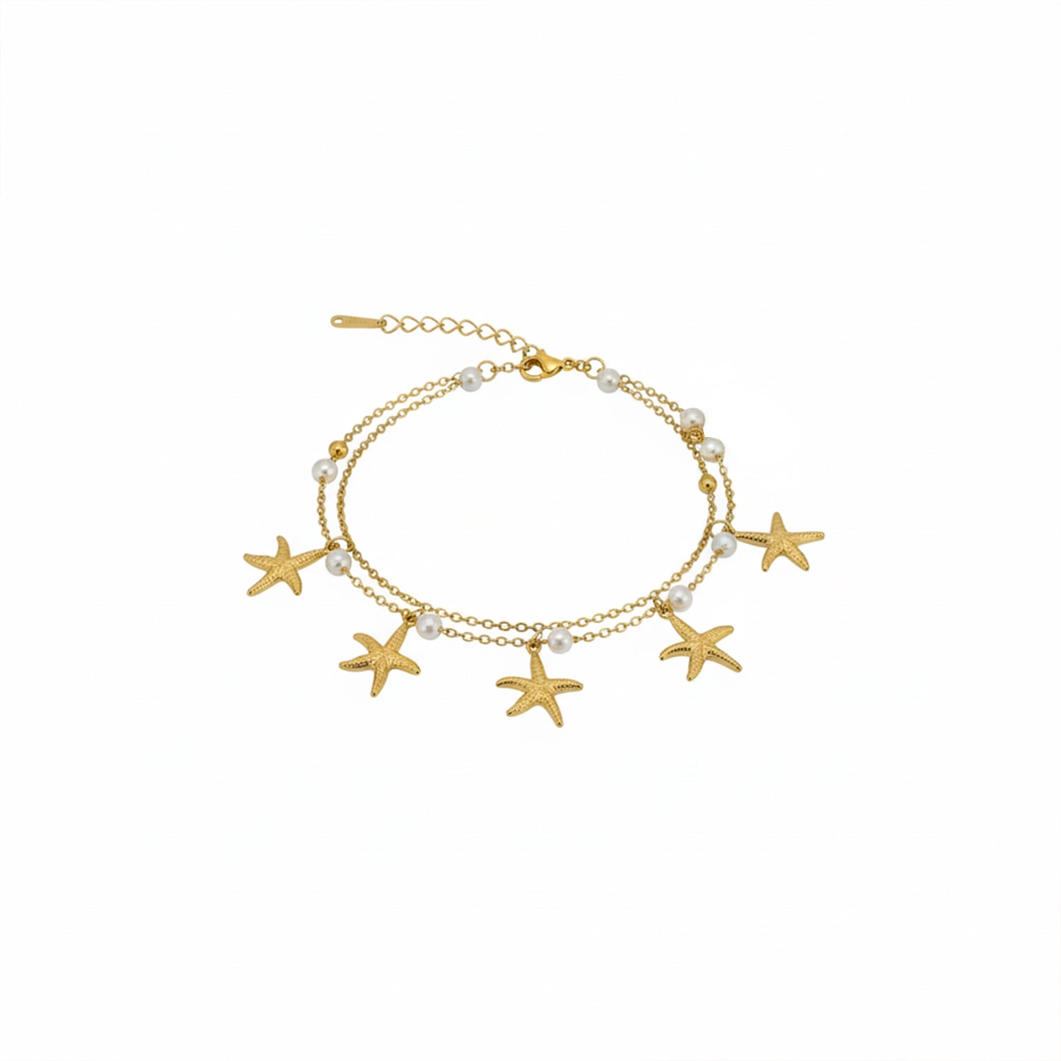 Etnico Gold Plated Fashion Stylish Starfish Charm Bracelet for Women