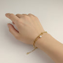Etnico Gold Plated Fashion Stylish Layered Bead Bracelet for Women 