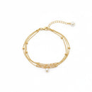 Etnico Gold Plated Fashion Stylish Layered Bead Bracelet for Women