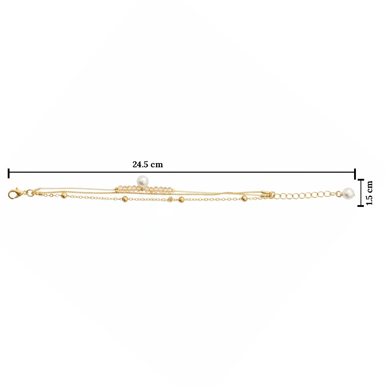 Etnico Gold Plated Fashion Stylish Layered Bead Bracelet for Women