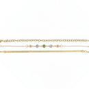 Etnico Gold Plated Fashion Stylish Layered Floral Charm Set of 3 Bracelets for Women