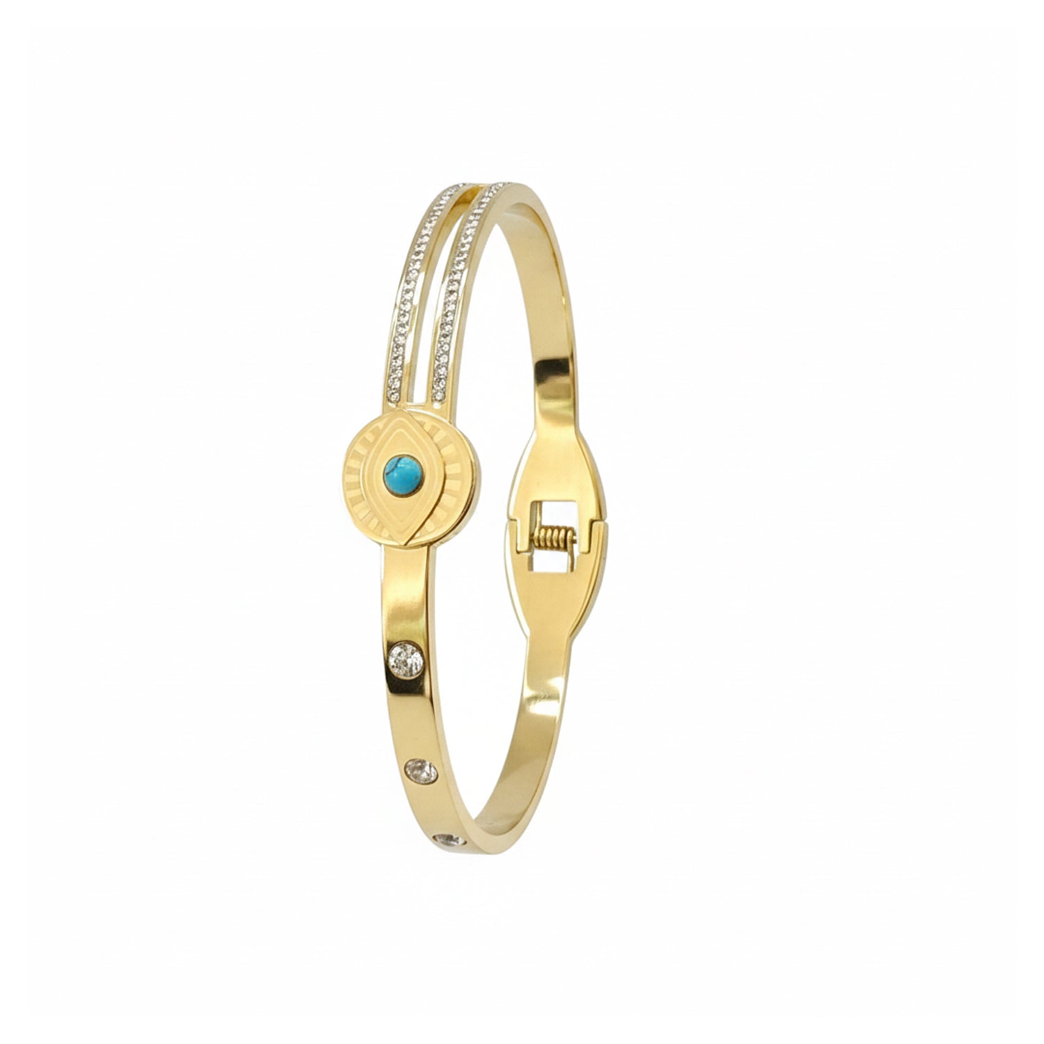 Etnico Gold Plated Fashion Stylish Evil Eye Bracelet for Women
