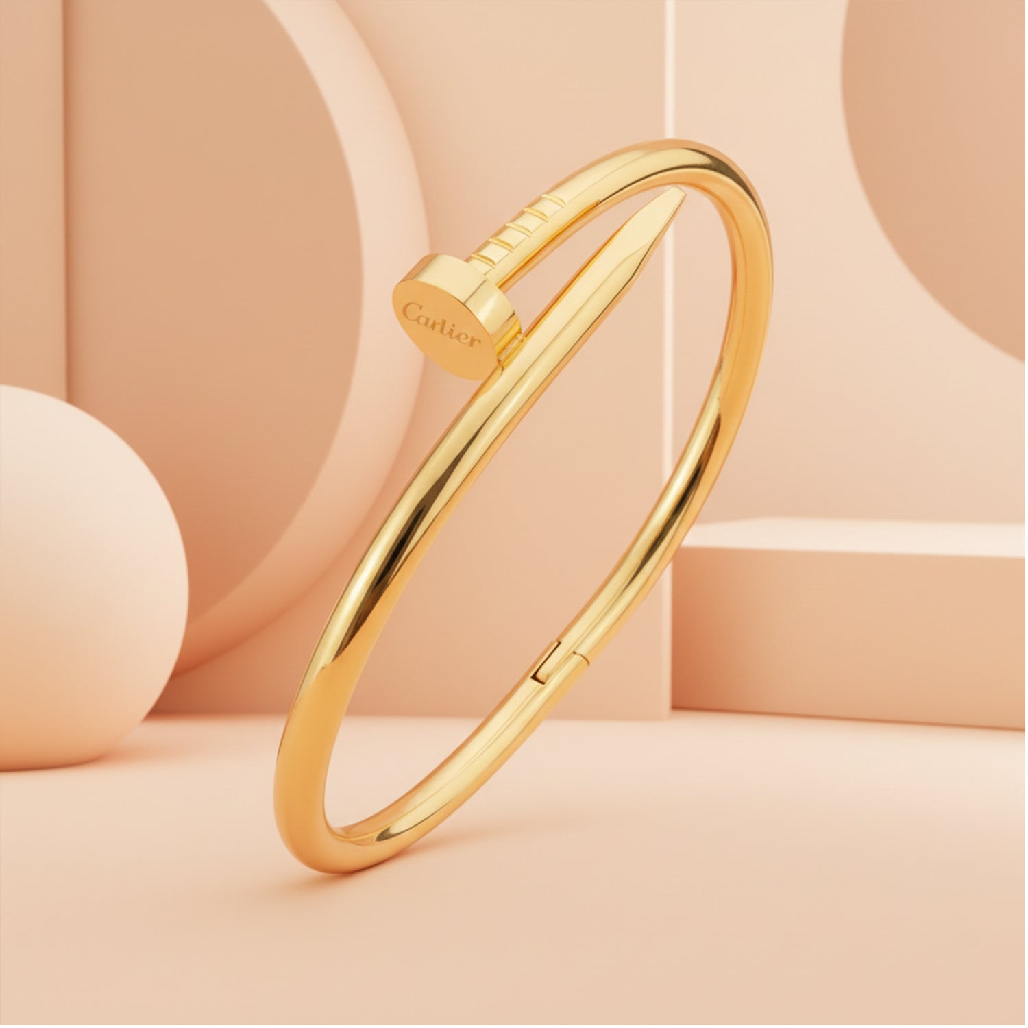 Etnico Gold Plated Fashion Stylish Nail Design Bracelet for Women