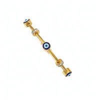 Etnico Rose Gold Plated Fashion Stylish Evil Eye Cable Bracelet with Magnetic Lock for Women