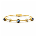 Etnico Rose Gold Plated Fashion Stylish Evil Eye Cable Bracelet with Magnetic Lock for Women