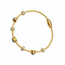 Etnico Rose Gold Plated Fashion Stylish Evil Eye Cable Bracelet with Magnetic Lock for Women
