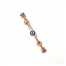 Etnico Rose Gold Plated Fashion Stylish Evil Eye Cable Bracelet with Magnetic Lock for Women