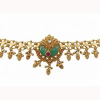 Etnico Traditional 24K Gold Plated Brass Peacock Motif Adjustable Bracelet for Women