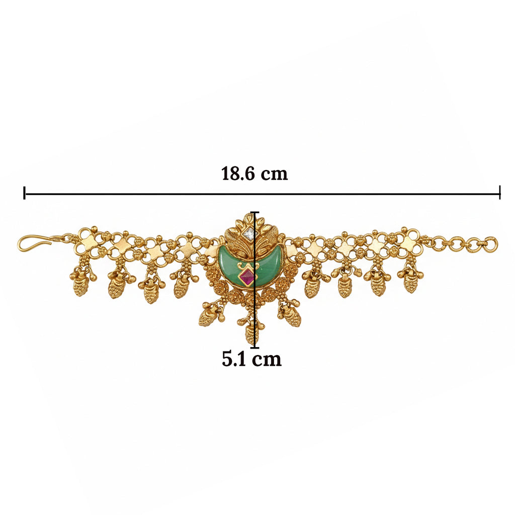 Etnico Traditional 24K Gold Plated Brass Peacock Motif Adjustable Bracelet for Women