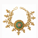 Etnico Traditional Gold Plated Brass Floral Motif Adjustable Bracelet for Women