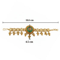 Etnico Traditional Gold Plated Brass Floral Motif Adjustable Bracelet for Women