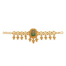 Etnico Traditional Gold Plated Brass Adjustable Bracelet with Stone Detailing for Women