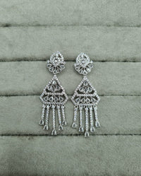 LAFZ  Rhodium-Plated Geometric AD Earrings
