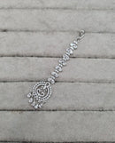 LAFZ  Elegant Silver-Plated AD Maang Tikka