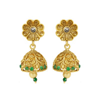 Exotica Collection Antique Long Necklace With Jhumki Earrings
