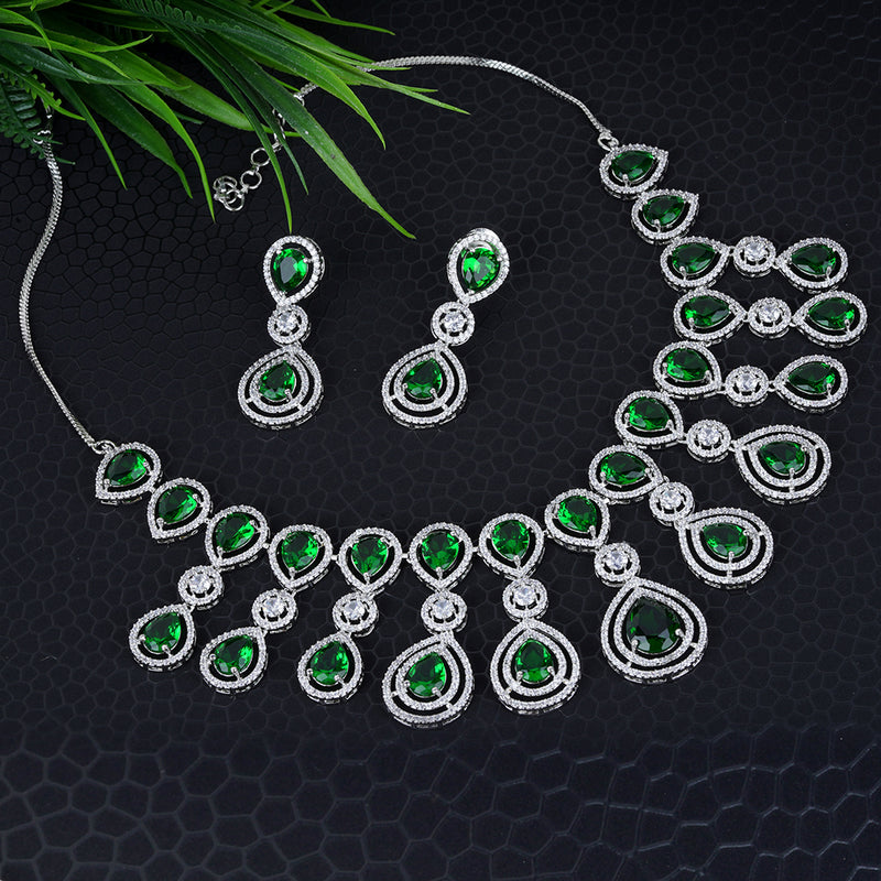 Exotica Collection American Diamond CZ Necklace Set