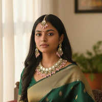 Gehana Mahal Heritage Kundan Stone Pearl And Beads Designer Necklace Set