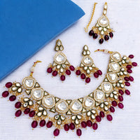Gehana Mahal Heritage Kundan Stone Pearl And Beads Designer Necklace Set