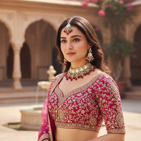 Gehana Mahal Heritage Kundan Stone Pearl And Beads Designer Necklace Set