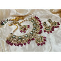 Gehana Mahal Heritage Kundan Stone Pearl And Beads Designer Necklace Set