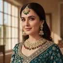 Gehana Mahal Heritage Kundan Stone Pearl And Beads Designer Necklace Set