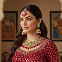 Gehana Mahal Heritage Kundan Stone Pearl And Beads Designer Necklace Set