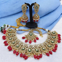 Gehana Mahal Heritage Kundan Stone Pearl And Beads Designer Necklace Set