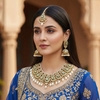 Gehana Mahal Heritage Kundan Stone Pearl And Beads Designer Necklace Set