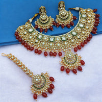 Gehana Mahal Heritage Kundan Stone Pearl And Beads Designer Necklace Set