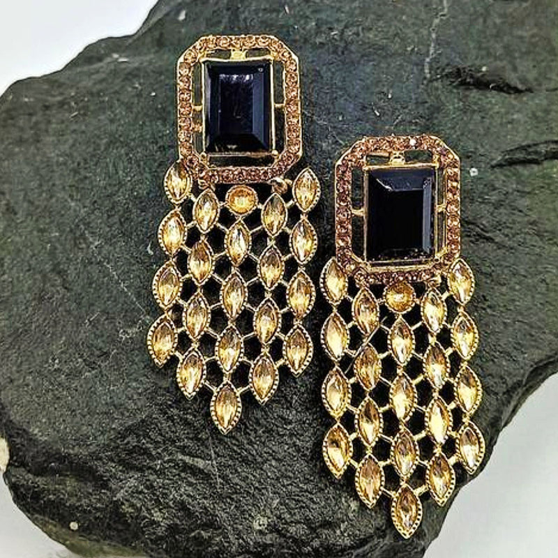 Kavyanjali Jewels Gold Plated Crystal Stone Dangler Earrings