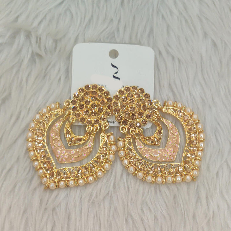 Dhwani Gold Plated Austrian Stone And Meenakari Dangler Earrings