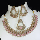 LALSO Stunning Gold plated AD/Zircon Work Necklace Jewelry Set With Maangtika